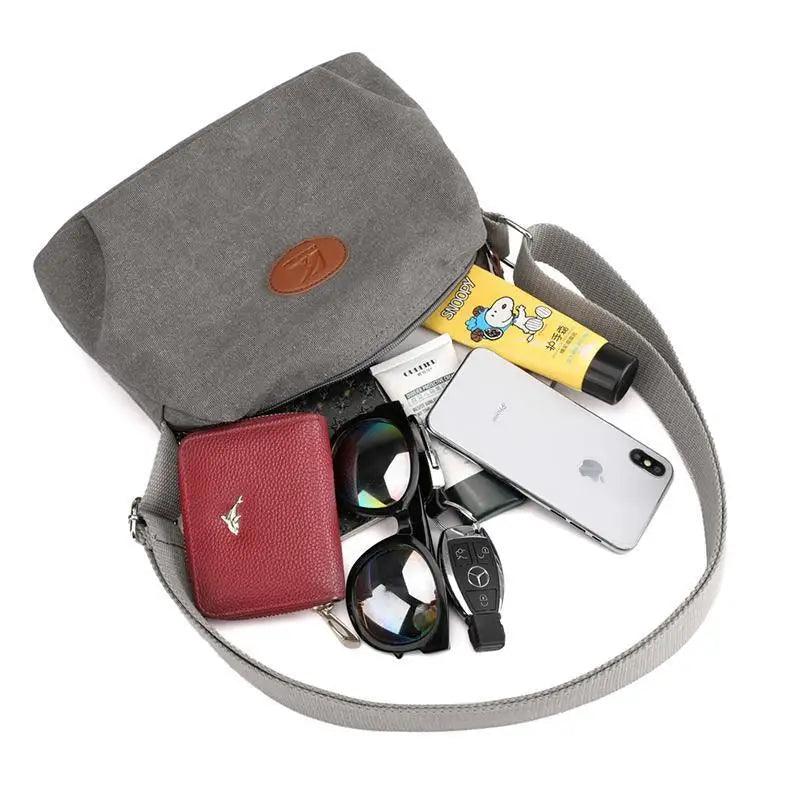 Minimalist Canvas Crossbody Bag – Casual Utility Shoulder Bag