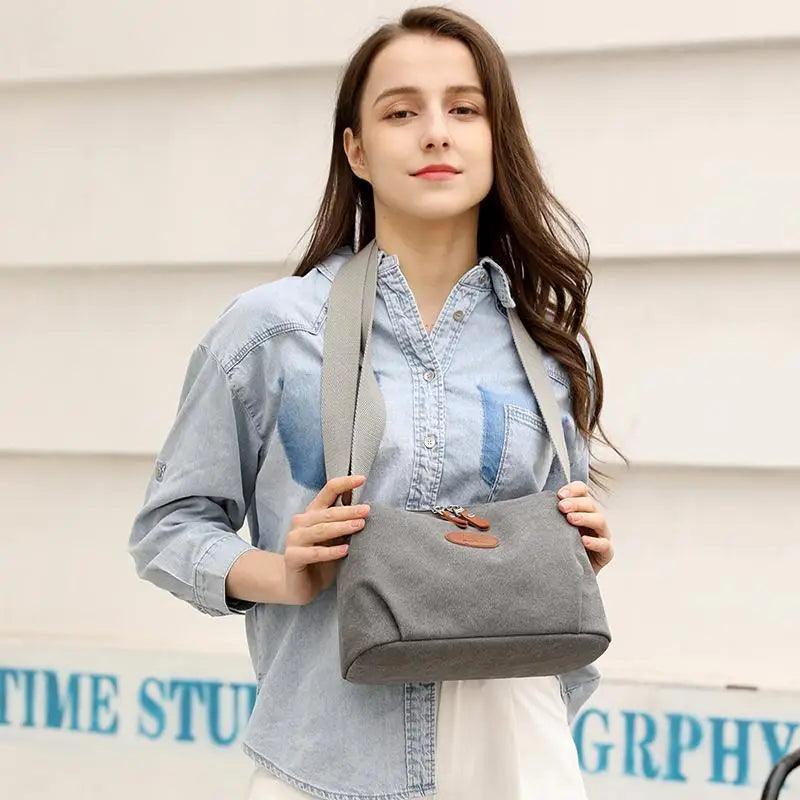 Minimalist Canvas Crossbody Bag – Casual Utility Shoulder Bag