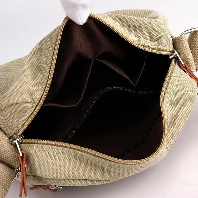 Minimalist Canvas Crossbody Bag – Casual Utility Shoulder Bag