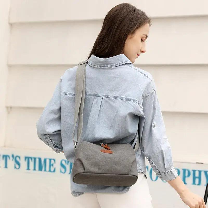 Minimalist Canvas Crossbody Bag – Casual Utility Shoulder Bag