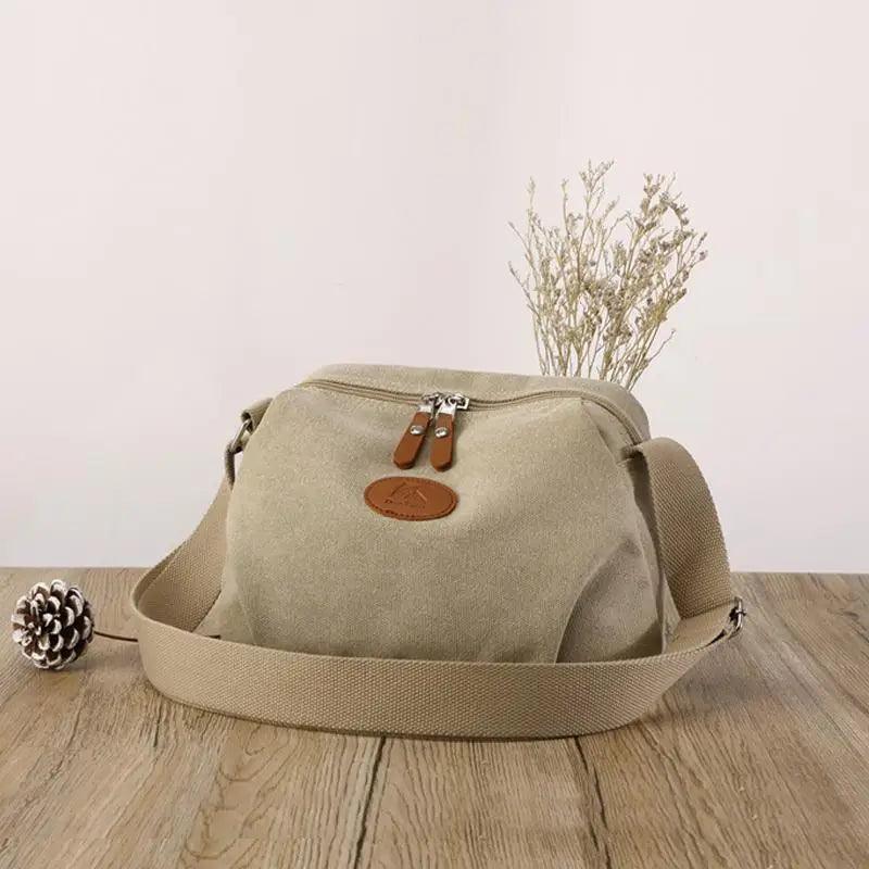 Minimalist Canvas Crossbody Bag – Casual Utility Shoulder Bag