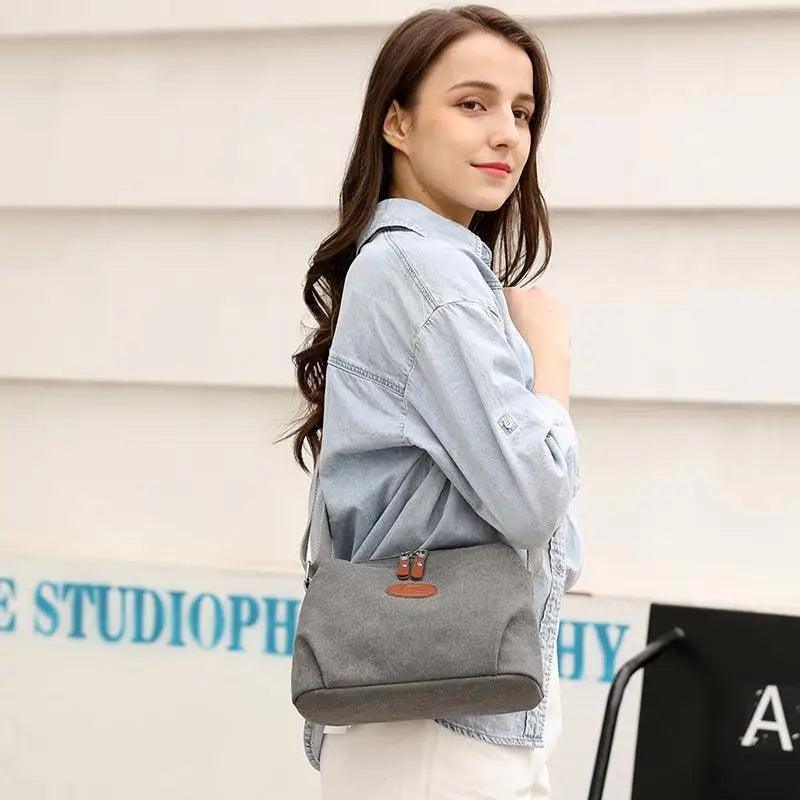 Minimalist Canvas Crossbody Bag – Casual Utility Shoulder Bag