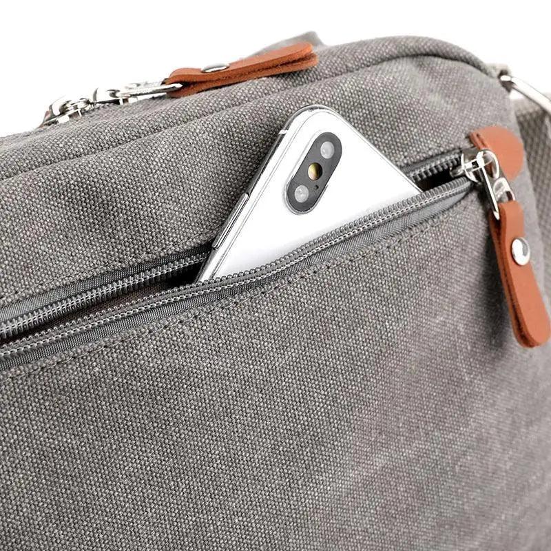 Minimalist Canvas Crossbody Bag – Casual Utility Shoulder Bag