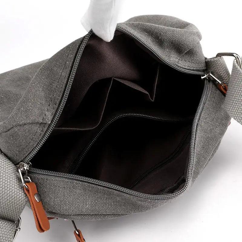 Minimalist Canvas Crossbody Bag – Casual Utility Shoulder Bag