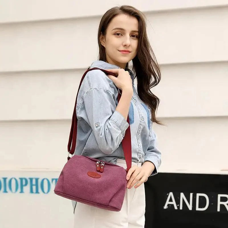 Minimalist Canvas Crossbody Bag – Casual Utility Shoulder Bag