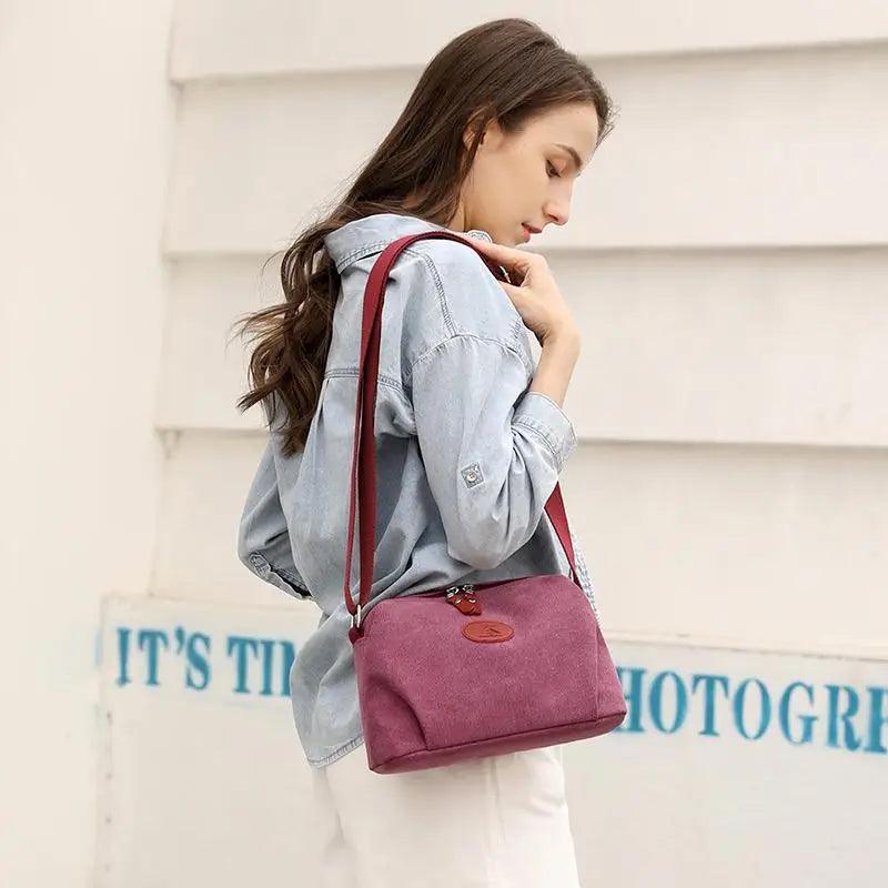 Minimalist Canvas Crossbody Bag – Casual Utility Shoulder Bag