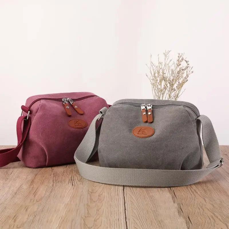 Minimalist Canvas Crossbody Bag – Casual Utility Shoulder Bag