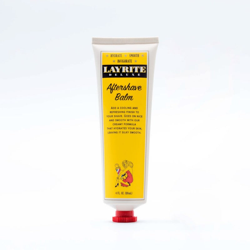 Layrite Deluxe Aftershave Balm 4oz bottle for cooling and hydrating skin post-shave