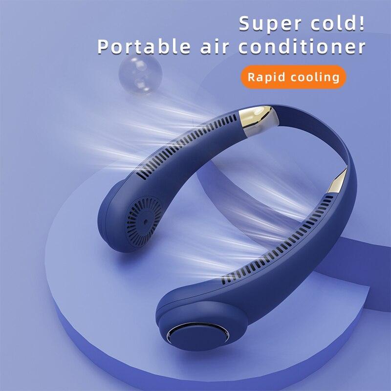 Leafless Portable Neck Fan Rechargeable Wearable Cooling Fan