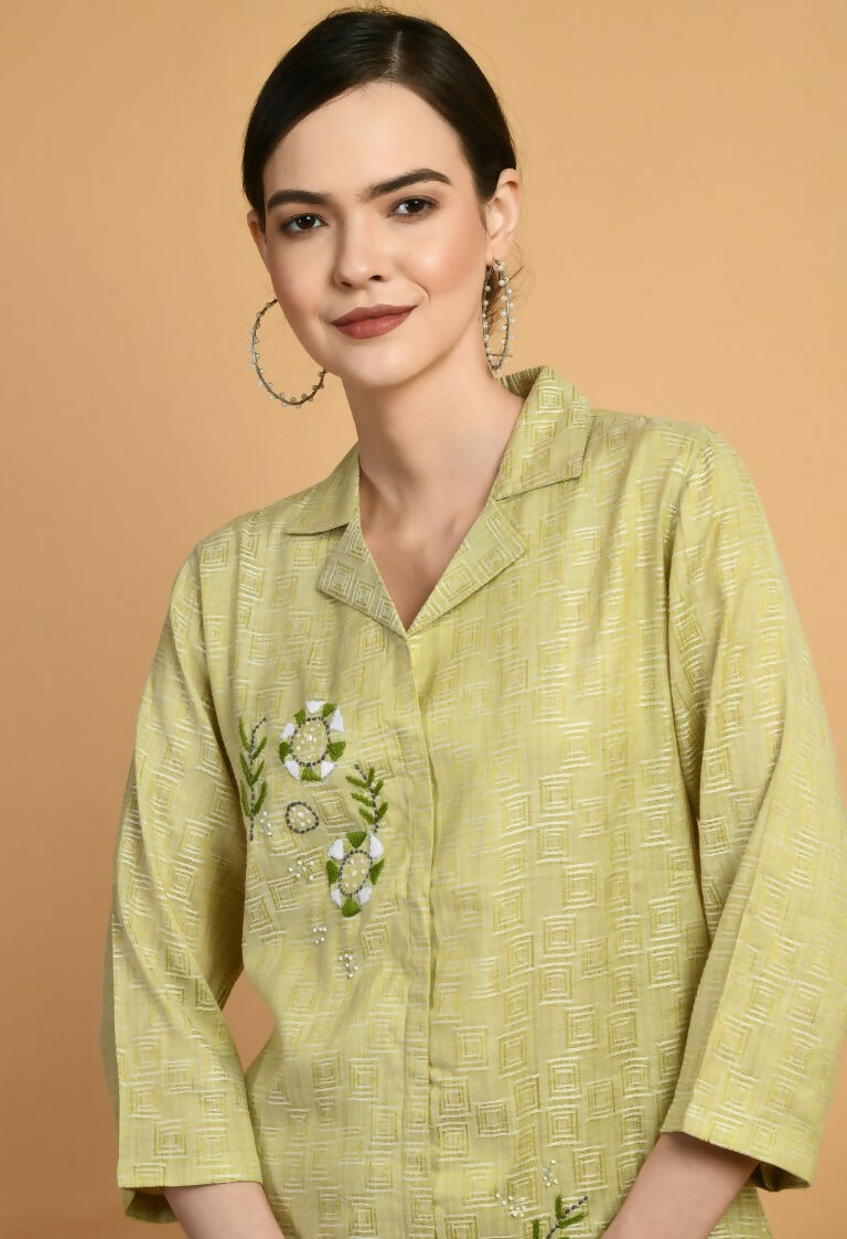Light Green Cotton Kurta Set - Classic Ethnic 2-Piece Outfit