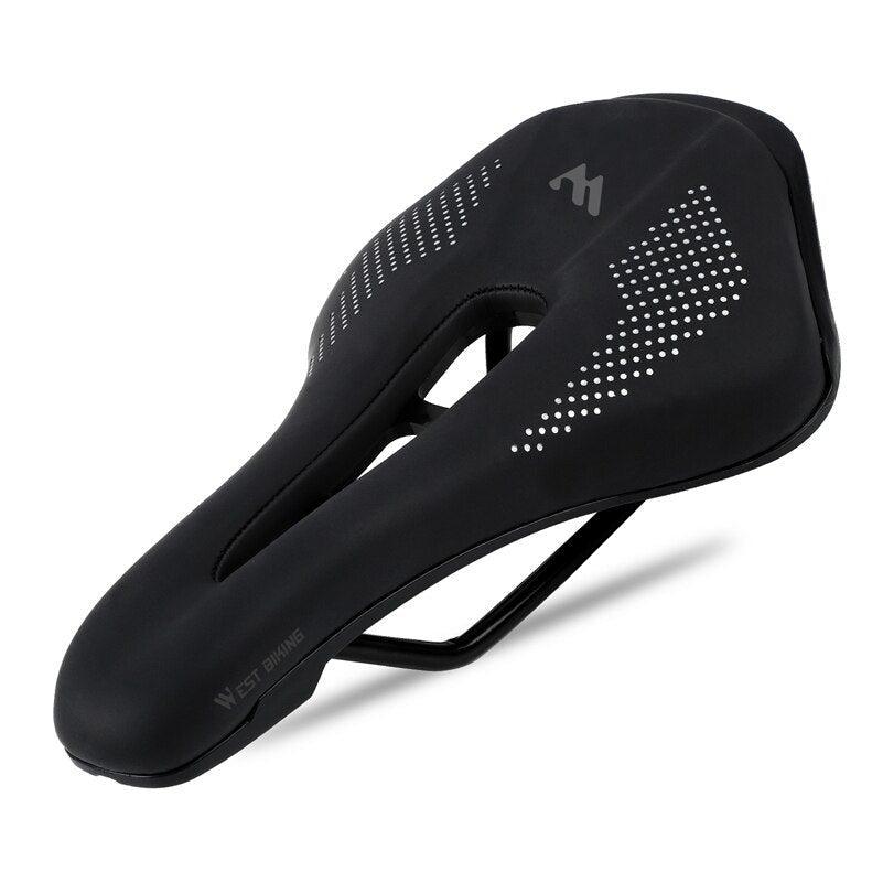 Universal leather mountain and road bike saddle with gel padding