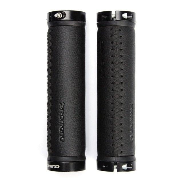 Ergonomic Microfiber Leather Bike Handlebar Grips Aluminum Lock
