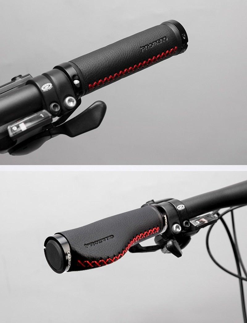 Ergonomic Microfiber Leather Bike Handlebar Grips Aluminum Lock