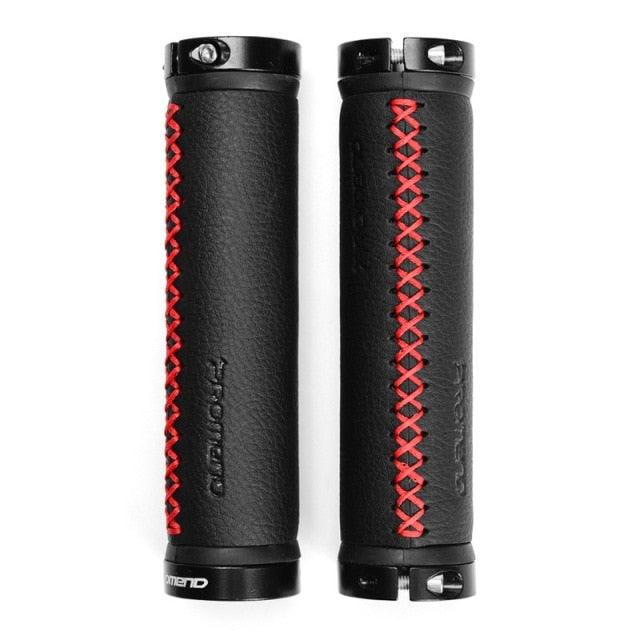 Ergonomic Microfiber Leather Bike Handlebar Grips Aluminum Lock