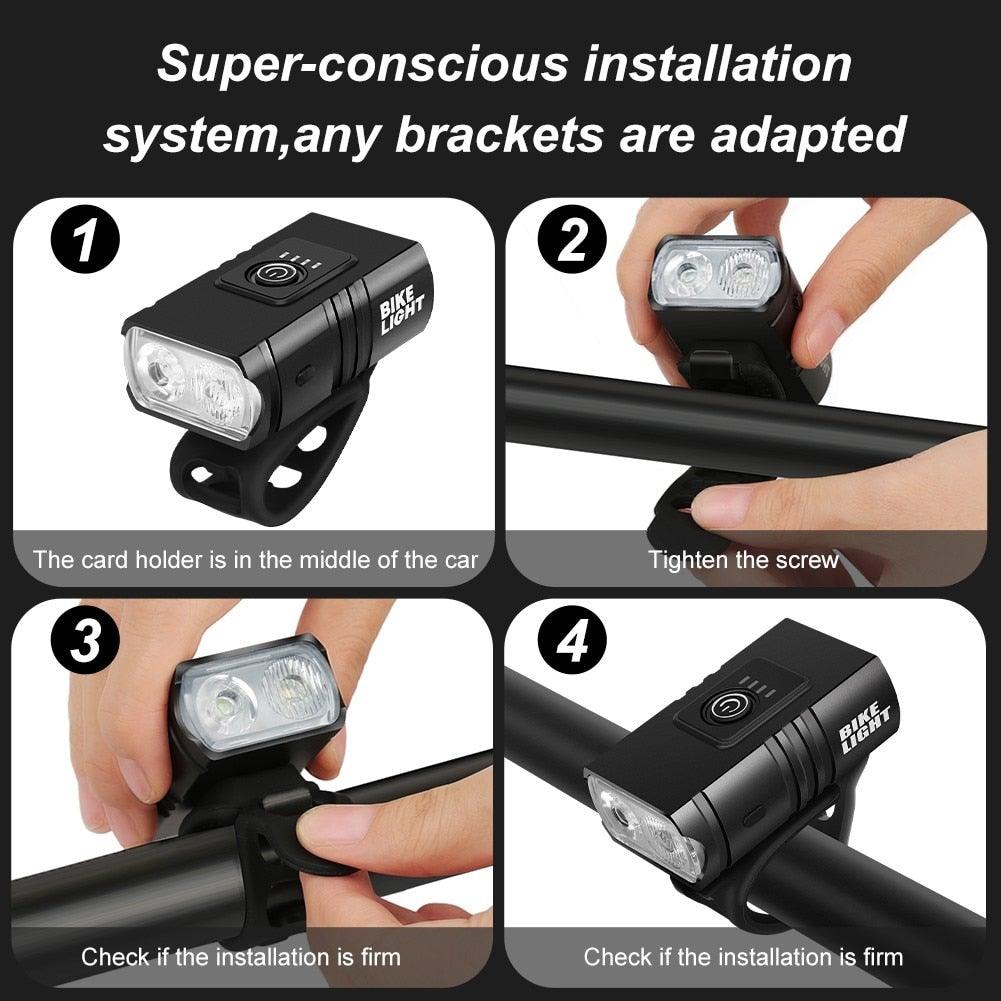1000 Lumen LED Bike Headlight USB Rechargeable Waterproof Lamp