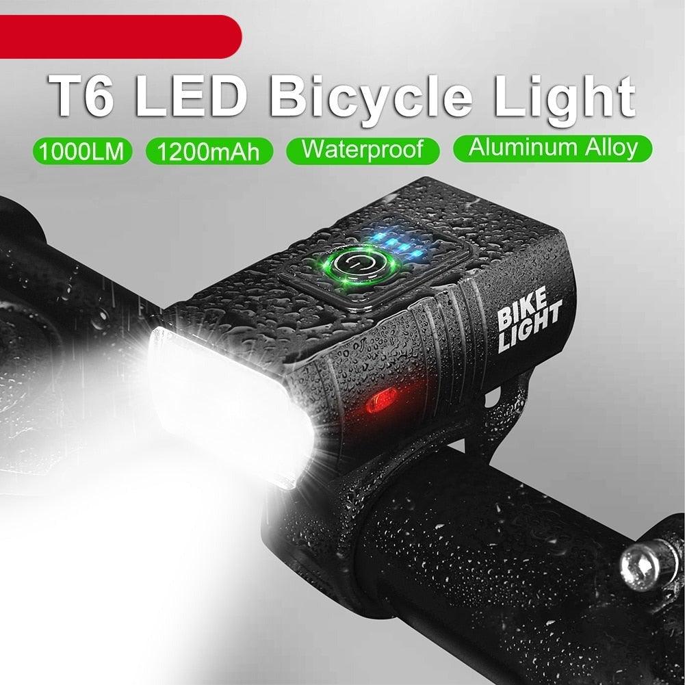 1000 Lumen LED Bike Headlight USB Rechargeable Waterproof Lamp
