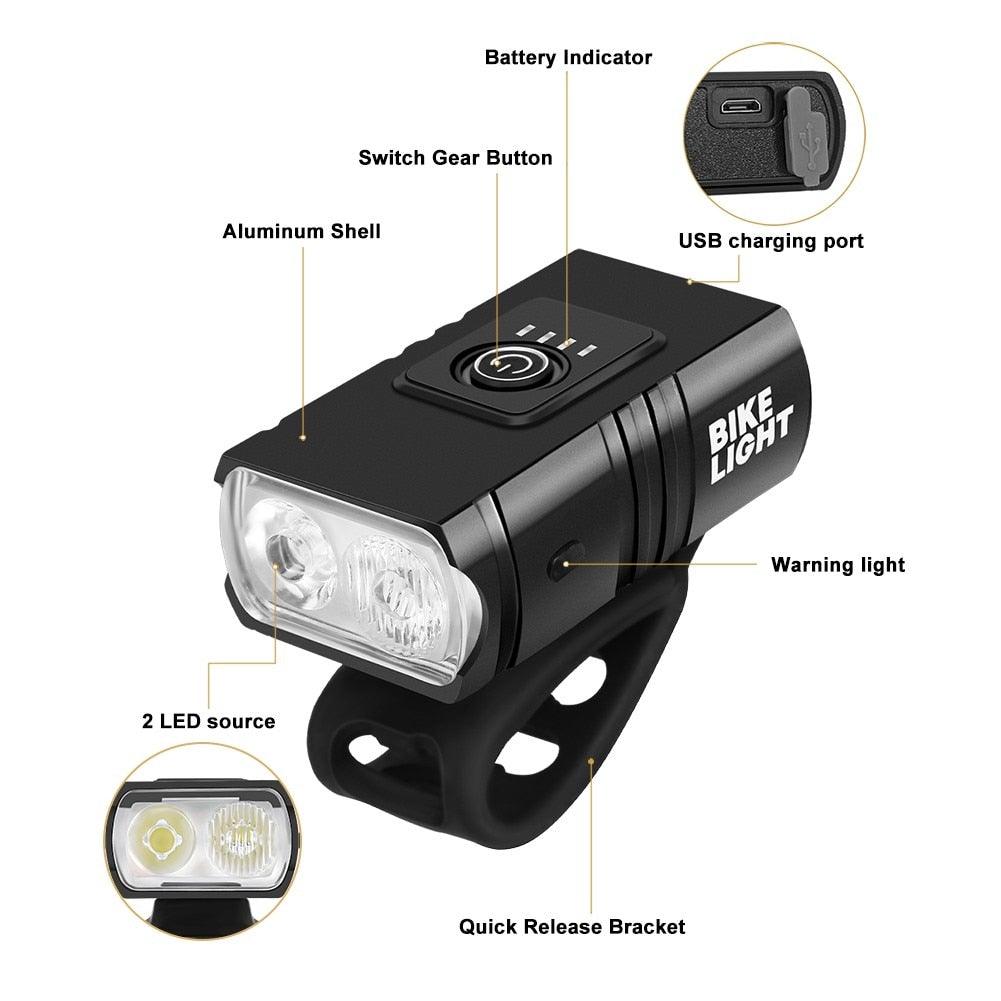 1000 Lumen LED Bike Headlight USB Rechargeable Waterproof Lamp