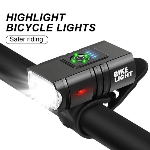 1000 lumen USB rechargeable waterproof LED bicycle headlight attached to bike