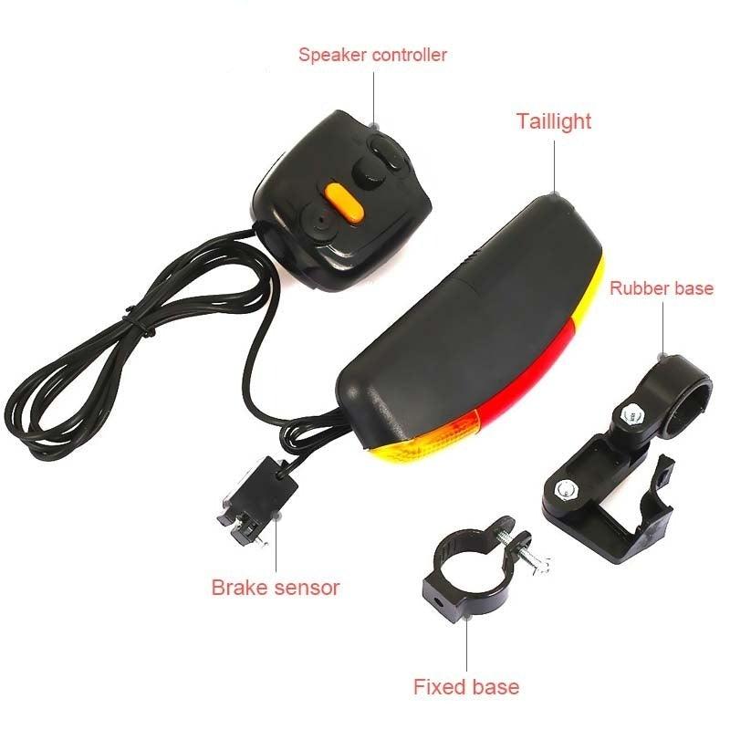 LED Bicycle Turn Signal and Brake Light Set with Integrated Horn