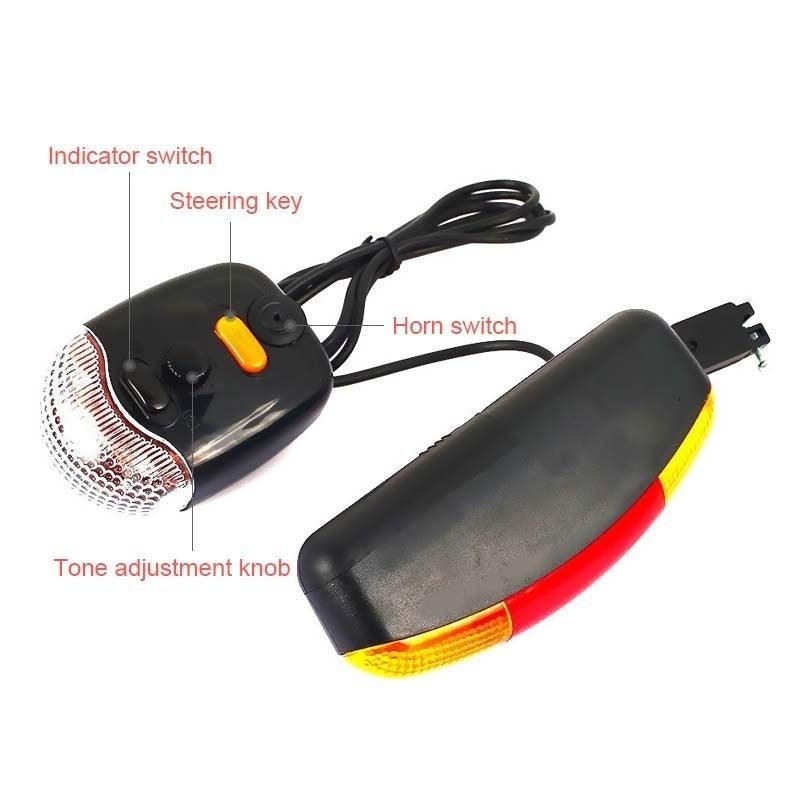 LED Bicycle Turn Signal and Brake Light Set with Integrated Horn