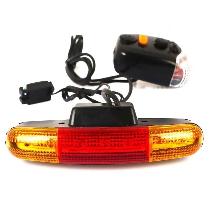 Integrated LED bike light set with turn signals, brake lights, and bike horn