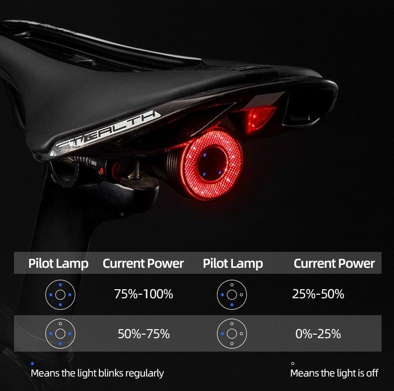Smart LED Bicycle Taillight with Auto Brake Sensing & USB Charge
