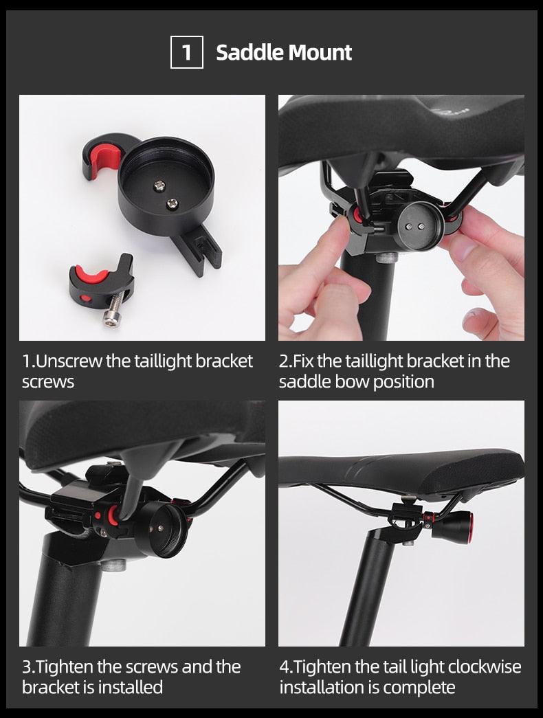 Smart LED Bicycle Taillight with Auto Brake Sensing & USB Charge