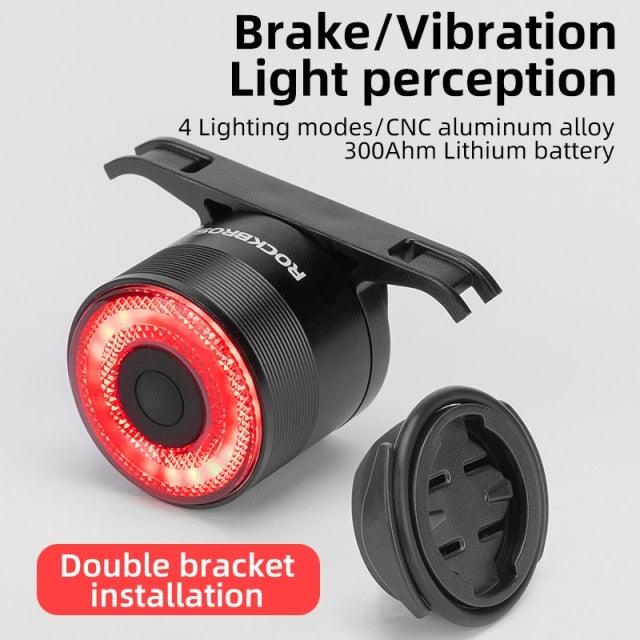 Smart LED Bicycle Taillight with Auto Brake Sensing & USB Charge