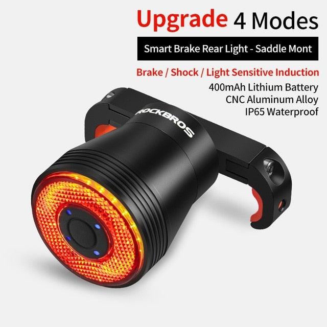 Smart LED Bicycle Taillight with Auto Brake Sensing & USB Charge