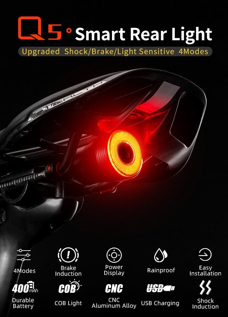 Smart LED Bicycle Taillight with Auto Brake Sensing & USB Charge