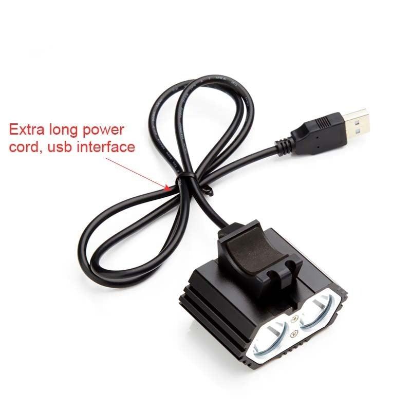 Matte Black Industrial LED Bike Headlight, Rechargeable USB Lamp