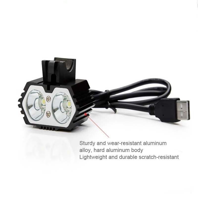 Matte Black Industrial LED Bike Headlight, Rechargeable USB Lamp