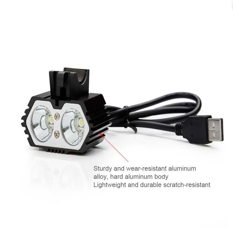 Matte Black Industrial LED Bike Headlight, Rechargeable USB Lamp
