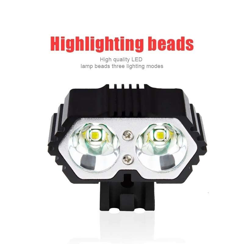 Matte Black Industrial LED Bike Headlight, Rechargeable USB Lamp