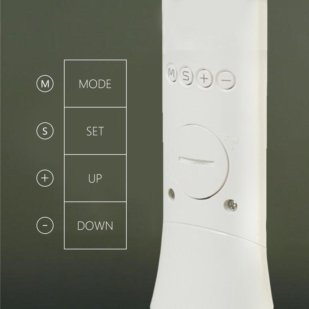 Foldable LED Smart Desk Lamp with Calendar & Alarm - White