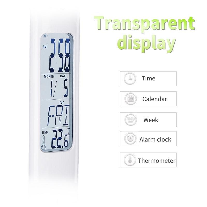 Foldable LED Smart Desk Lamp with Calendar & Alarm - White