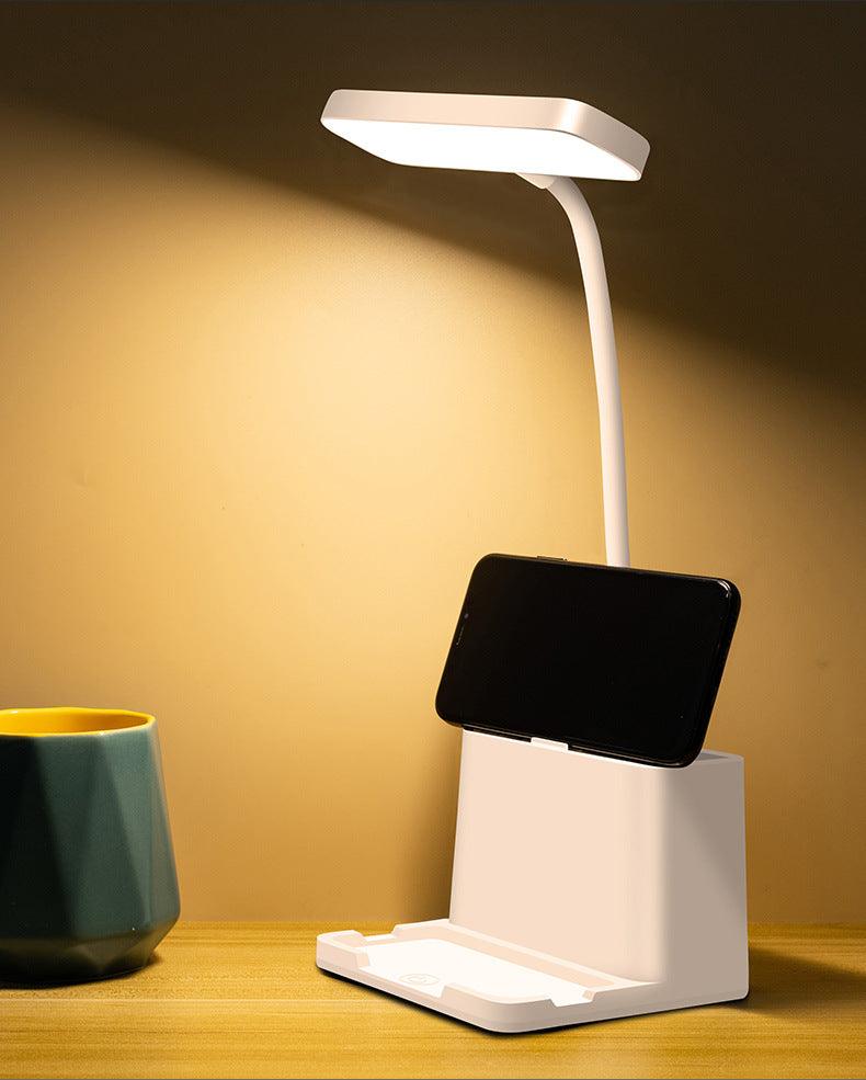 Rechargeable LED Desk Lamp with Pen Holder and Phone Stand