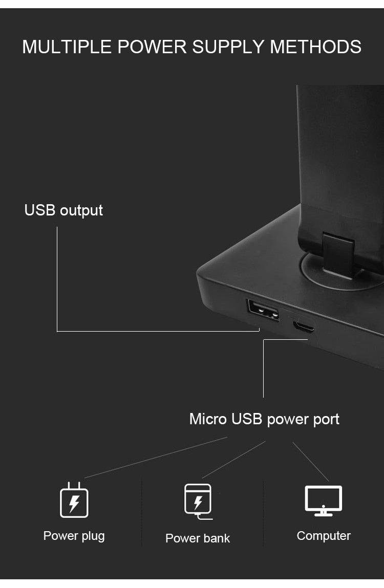 Minimalist Black LED Desk Lamp with 5 Dimmable Levels