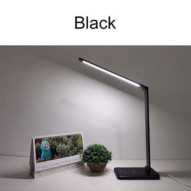 Minimalist Black LED Desk Lamp with 5 Dimmable Levels