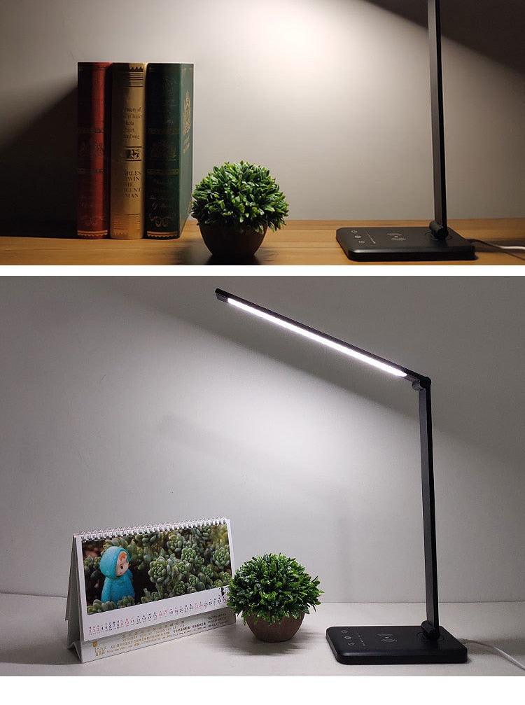 Minimalist Black LED Desk Lamp with 5 Dimmable Levels