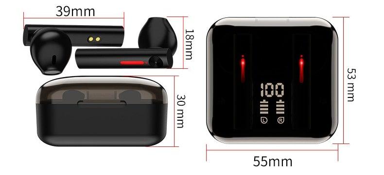 Kids Wireless Bluetooth 5.0 Earbuds with LED Display & Microphone