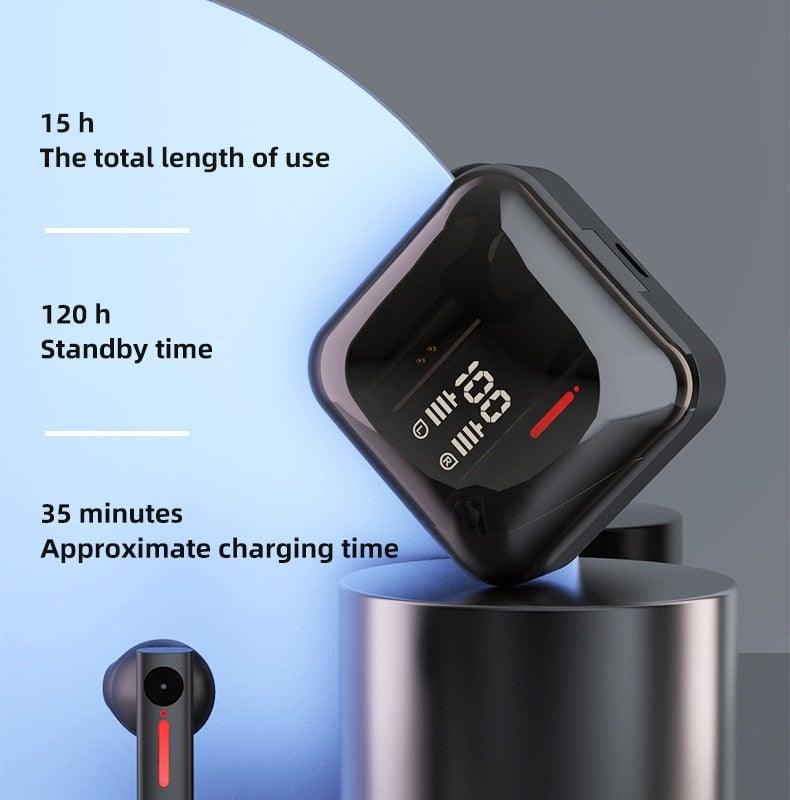 Kids Wireless Bluetooth 5.0 Earbuds with LED Display & Microphone