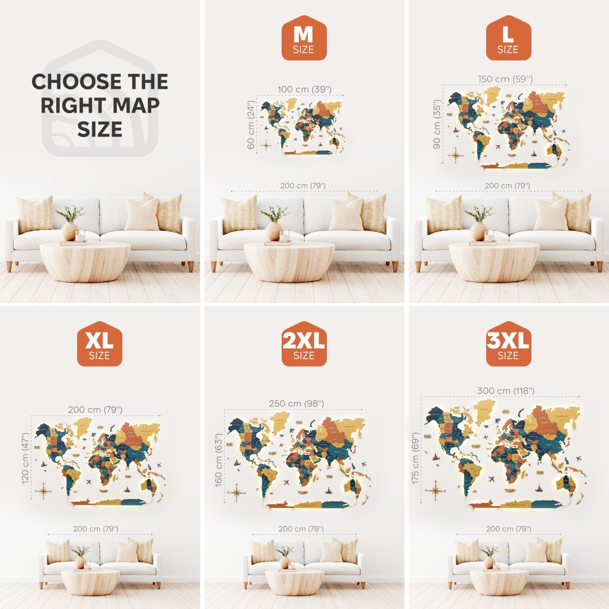 3D Luminous Wooden World Map 3.0 Indie with Interactive LED