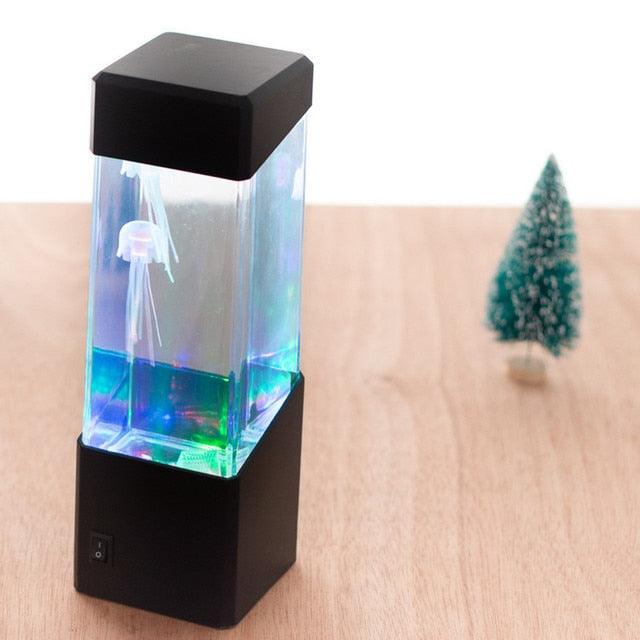 Modern LED Jellyfish Night Light Tank Lava Lamp for Bedroom Decor