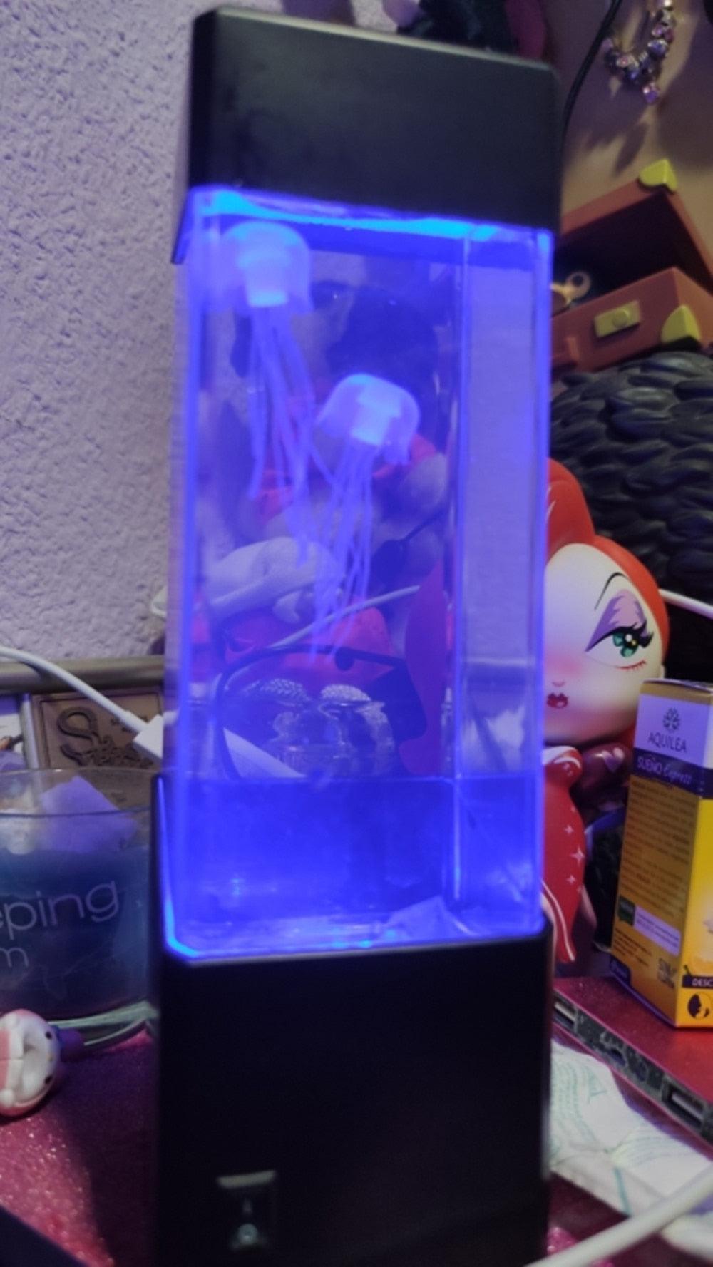 Modern LED Jellyfish Night Light Tank Lava Lamp for Bedroom Decor