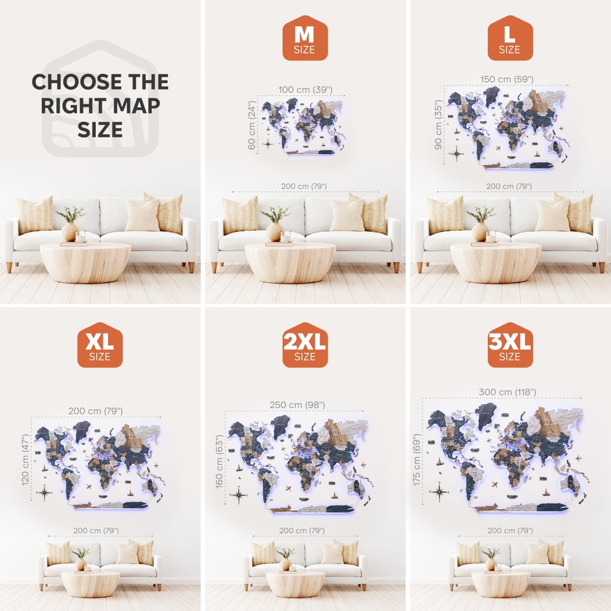 3D LED Mystery Wooden World Map 3.0 Interactive Wall Art