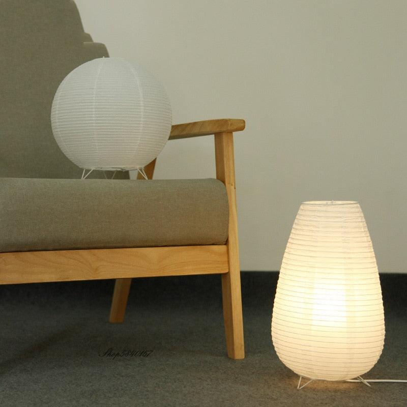 Minimalist Paper Lantern LED Table Lamp for Bedside Art Decor