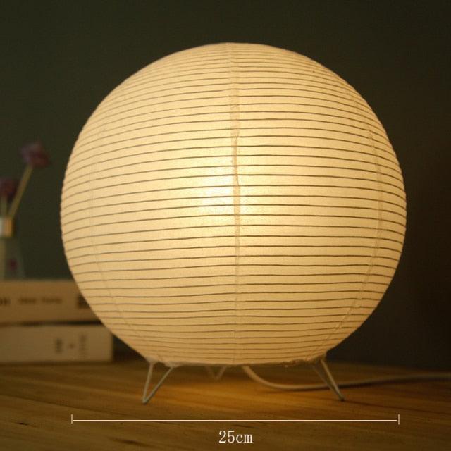 Minimalist Paper Lantern LED Table Lamp for Bedside Art Decor