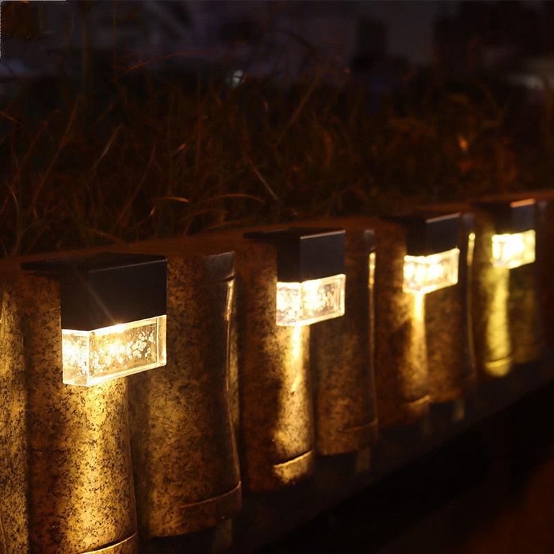 Modern LED Solar Fence Light for Outdoor Garden and Patio Decor