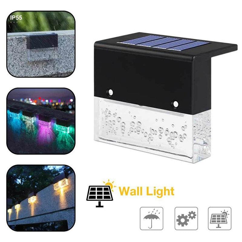 Modern LED Solar Fence Light for Outdoor Garden and Patio Decor